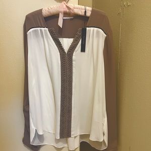 T Tahari flowing blouse. Never worn, with tags.